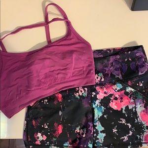 🍋 two for one! Fabletics short and bra set